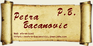 Petra Bacanović vizit kartica